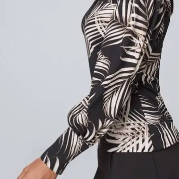 WHBM Beautiful Palm Print in black and white. Size XS - Picture 3 of 5